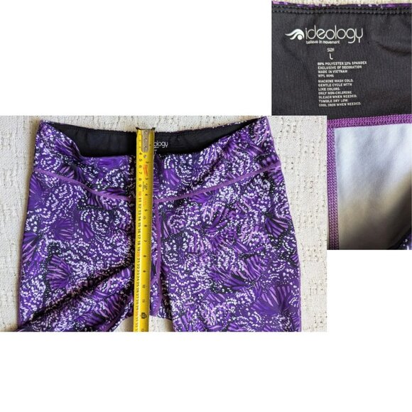 ID Ideology Abstract Printed Mesh Inset Athletic Crop Leggings Size L - Picture 3 of 5